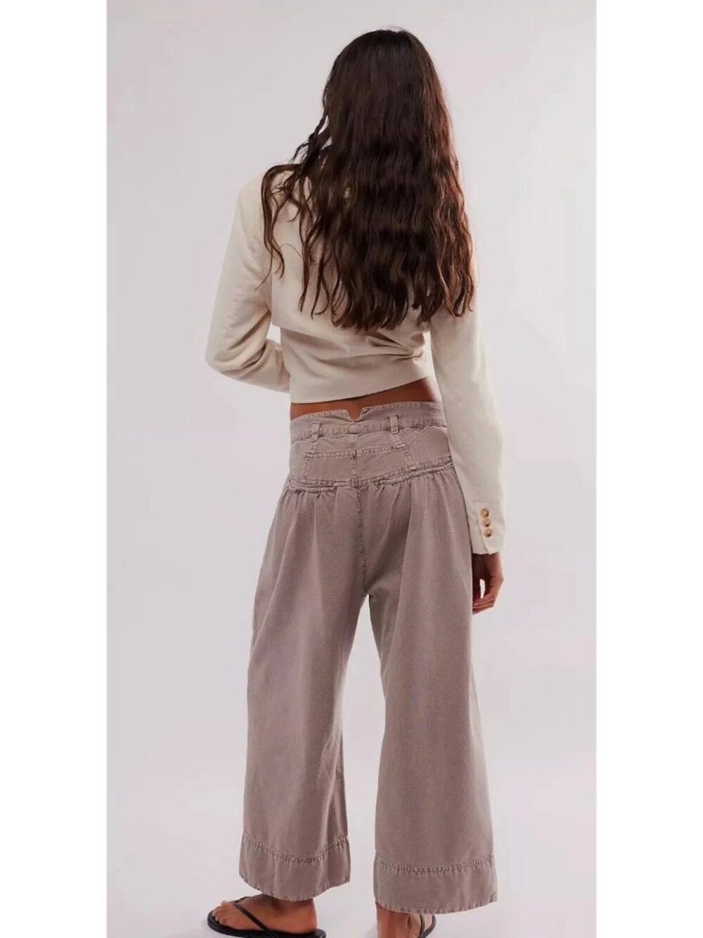 Free People Women's Sweet Talk Chino Trousers Pants Size 12 Phantom Gray - Picture 3 of 14